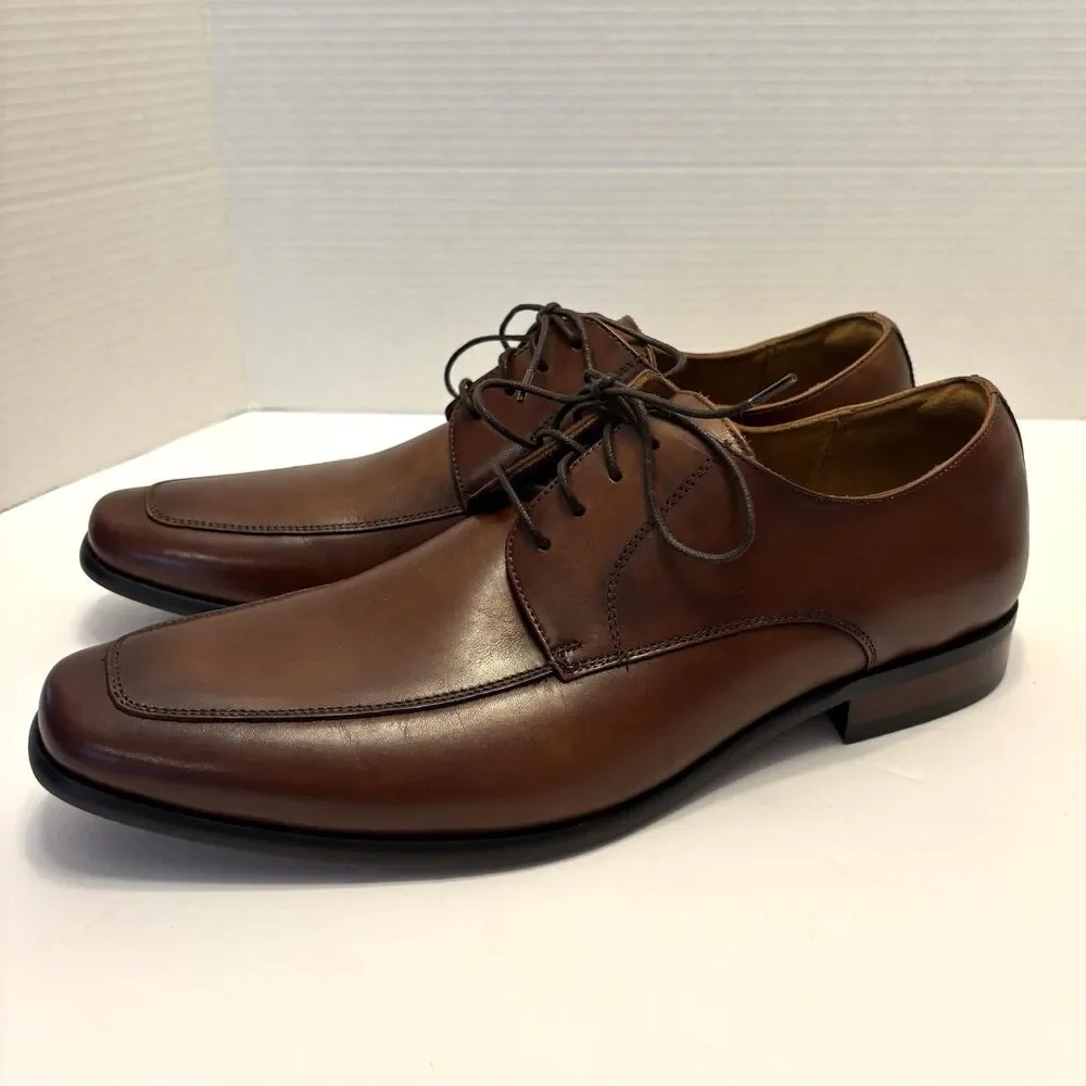 Florsheim Men's Flex Sole Brown Cognac Dress Shoes 13D Lace Up Comfort NWOB